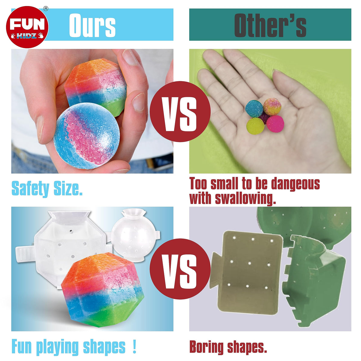 Big Bouncy Ball Kit for Kids, FunKidz DIY Ultimate Magic Bouncy Balls Making Kit Science Craft Projects Birthday Party Activities for Boys Girls Ages 6-12 Includes Tennis Size Ball Model and Powder