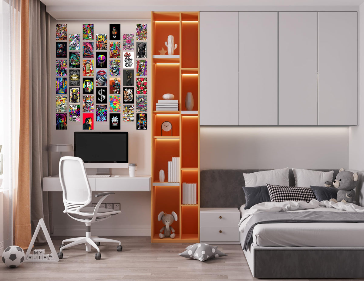 Libemz, 50 Pcs Hypebeast Aesthetic Wall Collage Kit - 4x6 inches - Hypebeast Room Decor, Aesthetic Wall Collage Kit Cool Posters Prints for Teen Boys Men Guys Girls Room Bedroom Dorm Decor, Posters for Room Aesthetic, Cool Posters (Hypebeast)