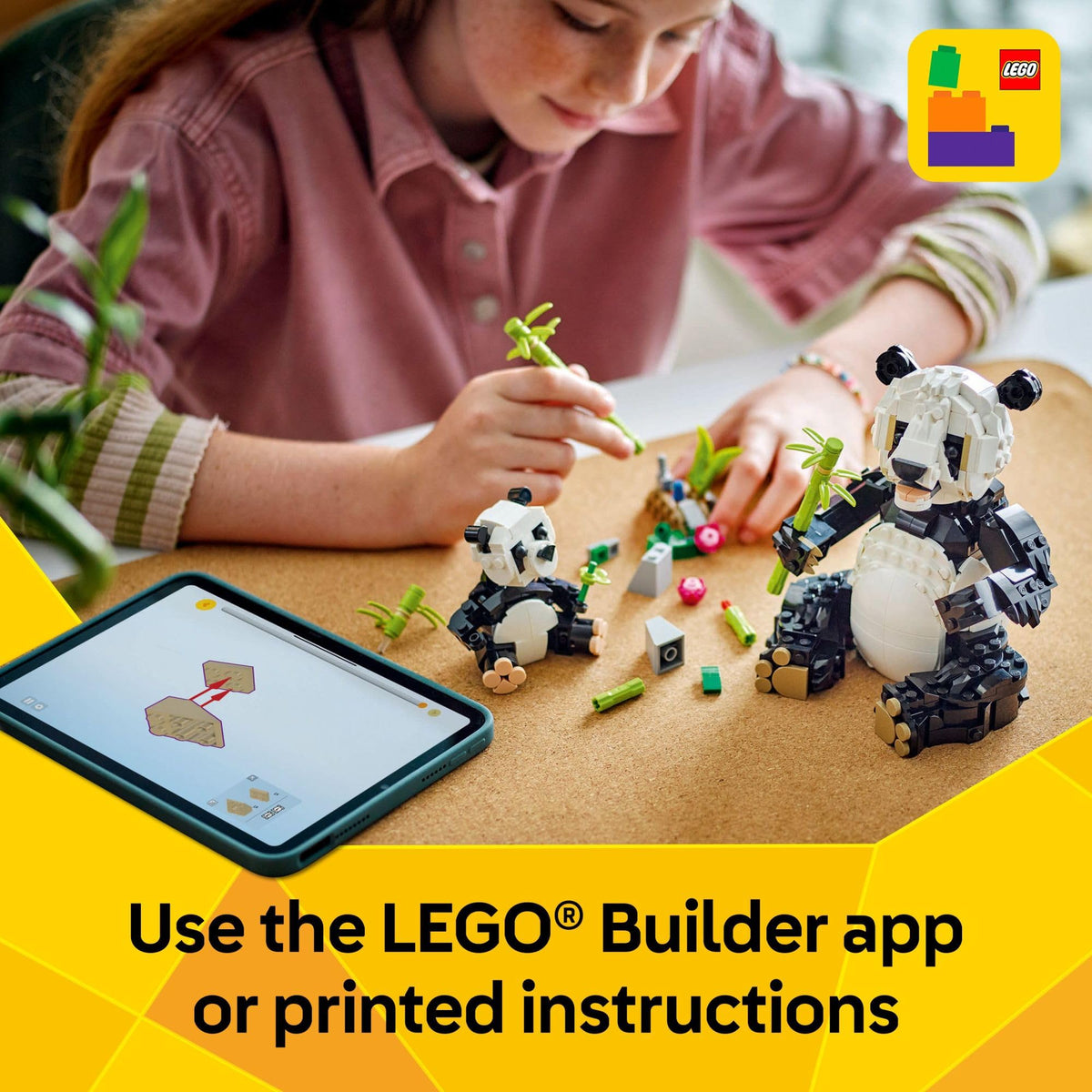LEGO Creator 3 in 1 Wild Animals Panda Family - Building Toy Kit for Kids with 3 Building Options, Panda, Penguin, or Orca - 8 Year Old Girl & Boy Birthday Gifts - 31165