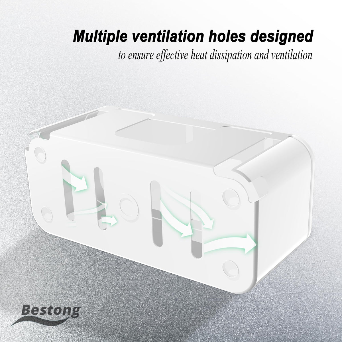 Power Strip Cover Box - Hide Power Strip for TVs and Computers, Electrically Safe Cord Organizer Box, Cord Box Crafted from Durable ABS Material (2pack,White)