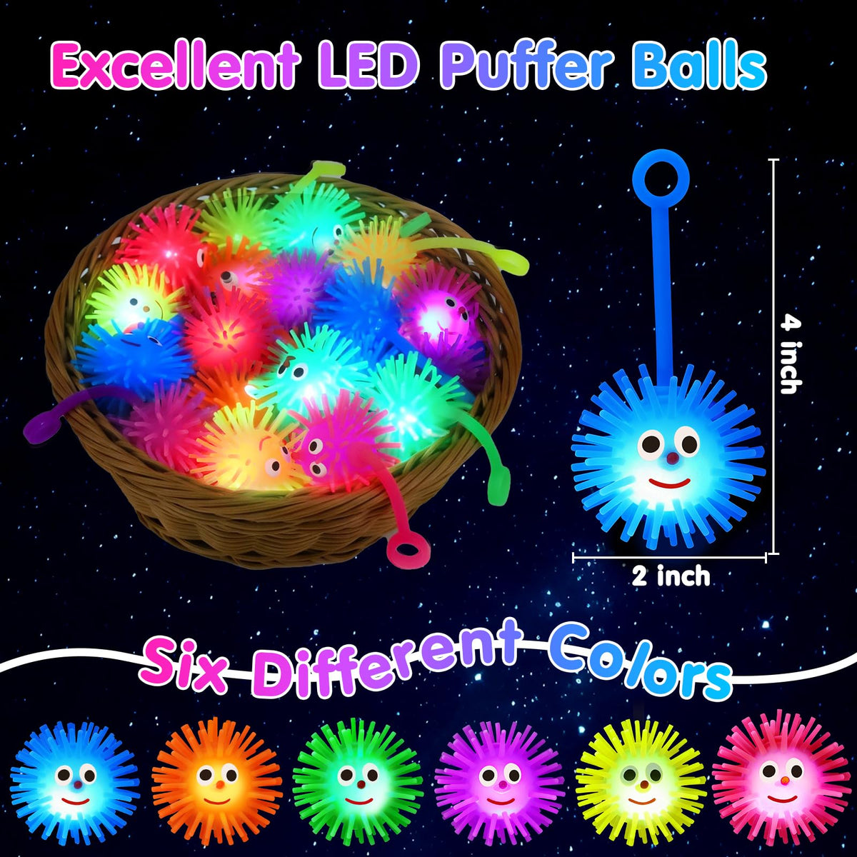 18 PCS LED Puffer Balls Light Up Party Favors for Kids 8-12 Goodie Bags Stuffers Classroom Treasure Box Prizes Bulk Fidget Toys Bouncy Balls School Prize Pinata Filler Birthday Party End of Year Gifts