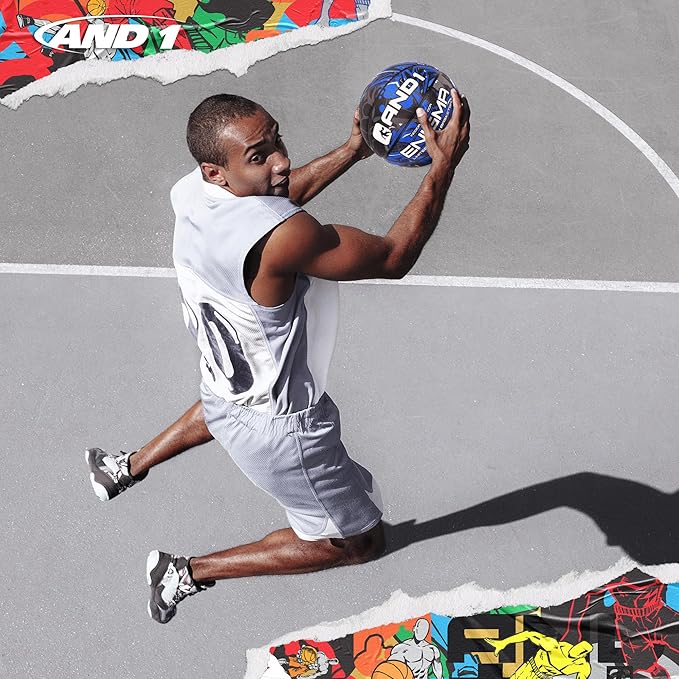AND1 Enigma Basketball - Streetball for Indoor and Outdoor Use, Deep Channel Construction and Durability