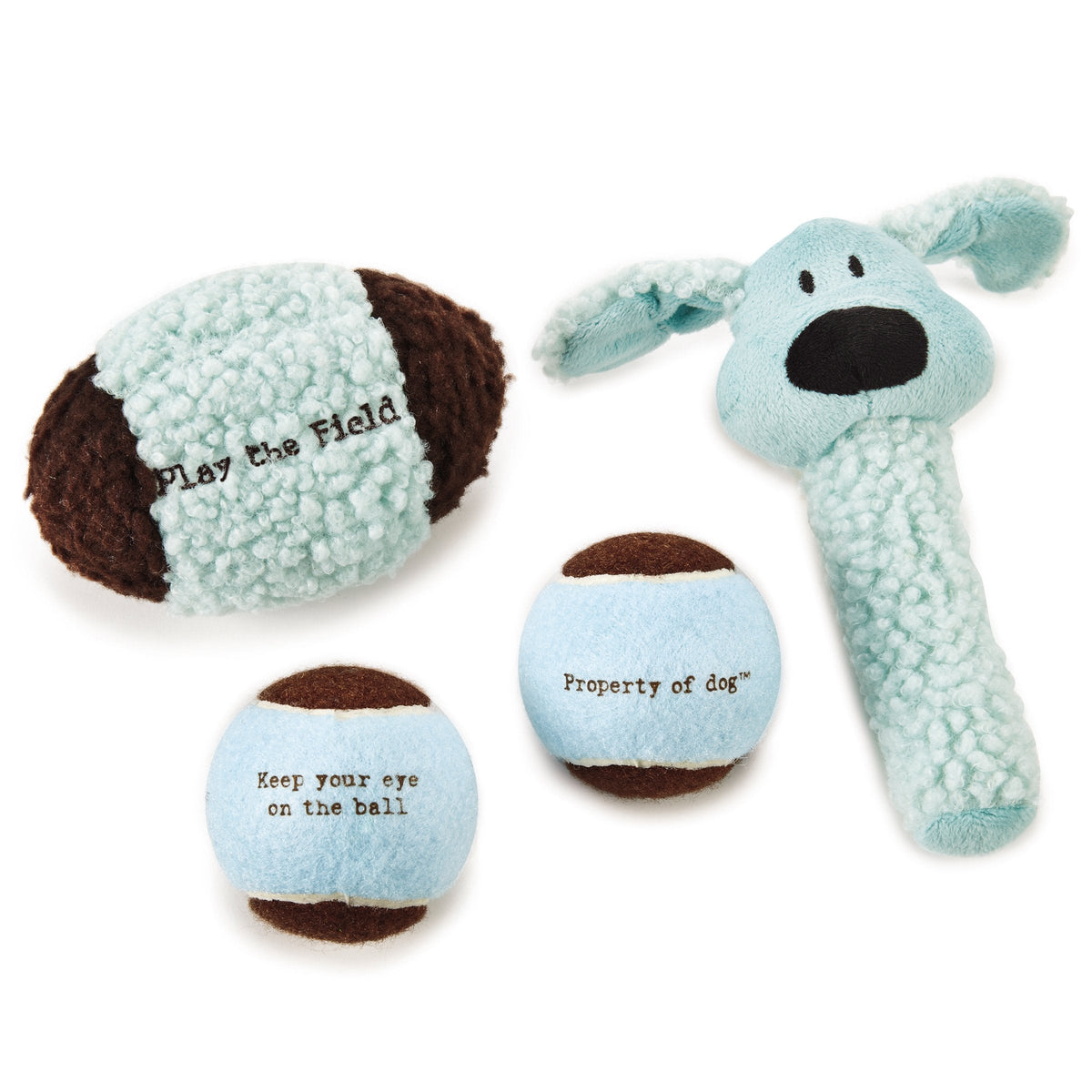 Dog is Good 4-Piece Dog Toy Gift Box – Play The Field Plush Toys Great for Games of Fetch to Exercise Your Dog