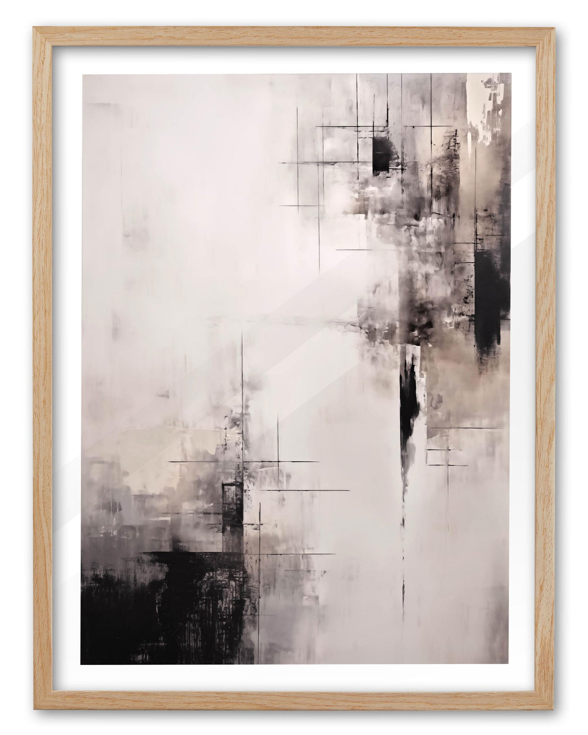 EcoHest Framed Wall Art Wabi-Sabi Japandi Style in Neutral Beige Tones, 12x16 in OAK Wood Minimalist Canvas Wall Art, Modern Simple Contemporary Bedroom Decor,Japandi Art Set of 1 for Living Room