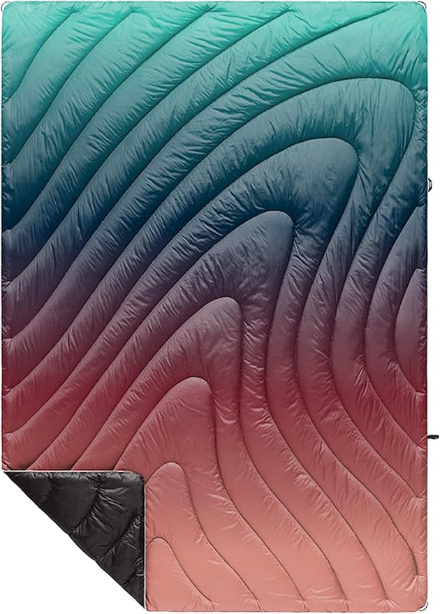 Rumpl Original Puffy Blanket - Warm, Water-Resistant Camping Blanket with 100% Recycled Synthetic Insulation, 52"x75", Original Puffy V1, Arizona Fade