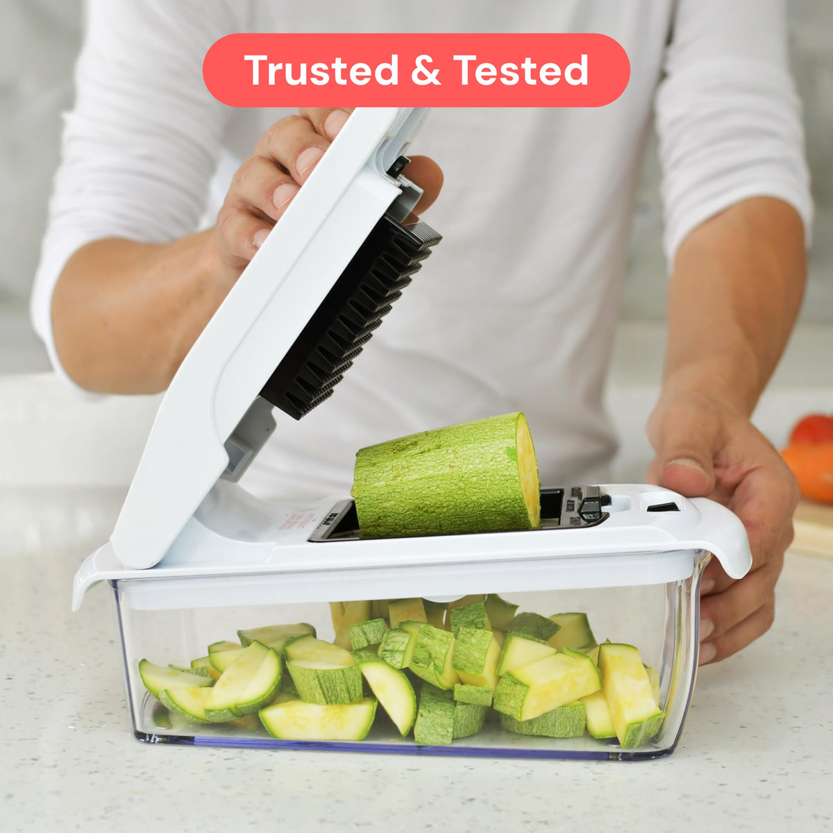 Fullstar The Original Pro Chopper - Vegetable Chopper and Spiralizer, Food Chopper with Container, Fruit Slicer, Kitchen Gadgets & Gifts, Home Essentials (4 in 1, White)