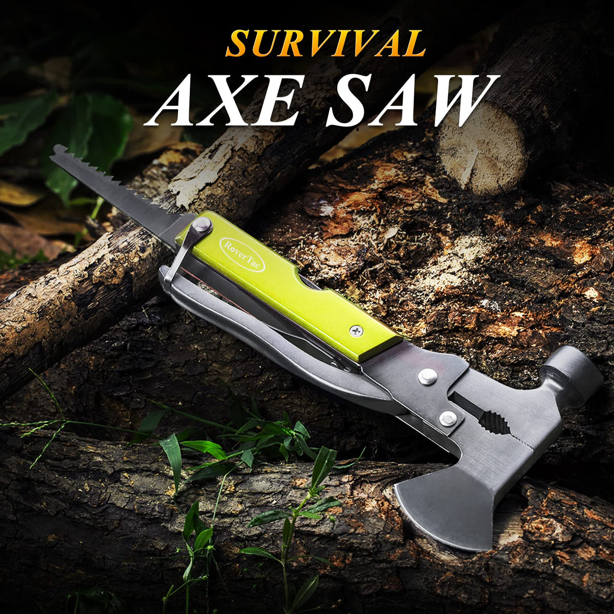 Christmas Gifts for Men Dad, RoverTac Multitool Axe for Mens Gifts, Gifts for Dad Husband Dad Boyfriend, Christmas Gifts Mens Stocking Stuffers-14 in 1 Multi Tool Axe Hatchet