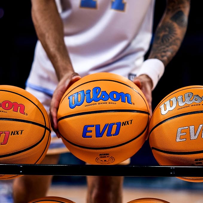 WILSON NCAA Evo NXT Official Indoor Game Basketballs - Sizes 6 and 7