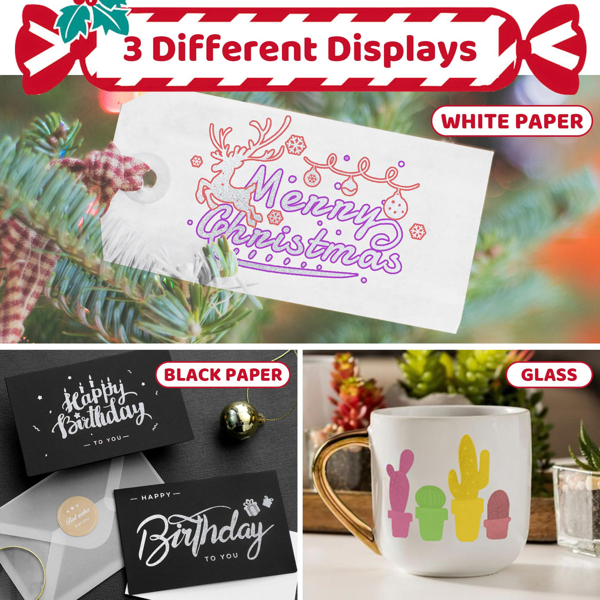 ZSCM QUALITY DECIDES THE FUTURE Stocking Stuffers, Shimmer Outline Glitter Markers, Chriatmas Stocking Stuffers Gifts Trendy Stuff, 21 Super Squiggles Metallic Glitter Pens For Chriatmas Gifts