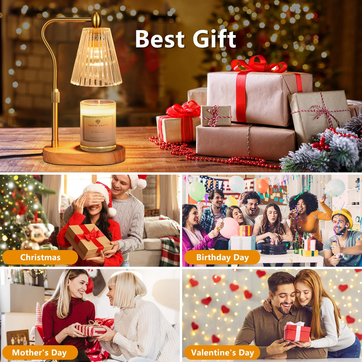 Engpure Candle Warmer Lamp with Timer and Dimmer Adjustable Height for Home Room Decor, Brithday Gifts for Women, Candle Warmer for Scented Jar Candles Mother's Day Gifts