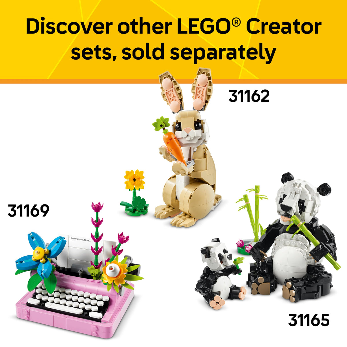 LEGO Creator 3 in 1 Playful Cat Toy - Building Toy with 3 Building Options, Cat, Dog, or Pigeon - Birthday Gift for Kids - Animal Figures for Kids, Girls and Boys, Ages 8+ - 31163