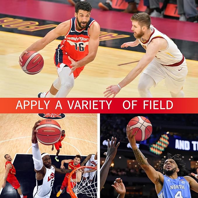 Training Soft Touch Rubber and Faux Leather Fighting Basketball, High Bounce Indoor Outdoor Basketball Gift