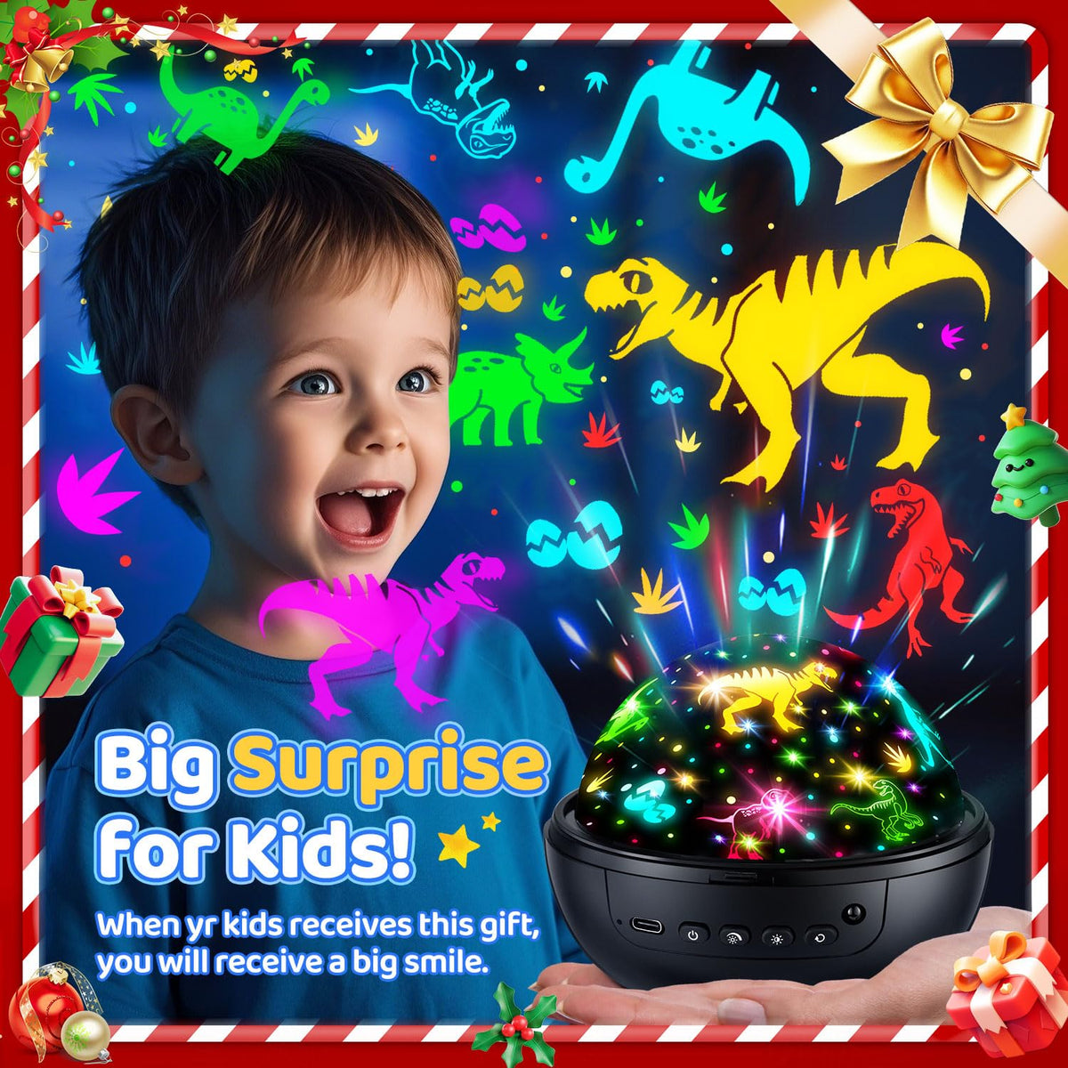 COOLNIGHT Night Light for Kids,93 Lighting+3 Films Kids Night Light Projector,Remote+Dimmable Star Projector,360° Ceiling Stars Glow in The Dark Stars,Christmas Gifts for 4 Year Old Boy Birthday Gift