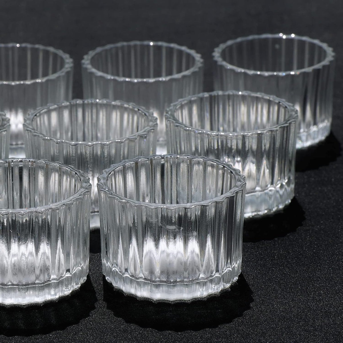 VOHO Clear Tealight Candle Holders - Set of 12 Glass Holders for Weddings & Home Decor | 2'' x 1.4''
