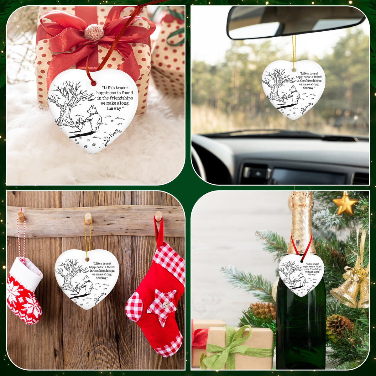 WRAPIX Christmas Friends Gifts for Women - Ceramic Christmas Ornaments 2025 for Tree Decorations - Birthday Gifts for Women Friendship Bestie BFF for Friend, Stocking Stuffers Gift