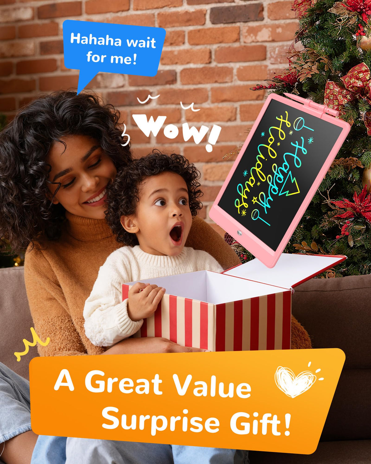KOKODI LCD Writing Tablet,Gifts for 3 Years Old Boys and Girls,10 Inch Colorful Doodle Board Drawing Tablet, Erasable Reusable Electronic Drawing Pads, Educational and Learning Toy for Kids
