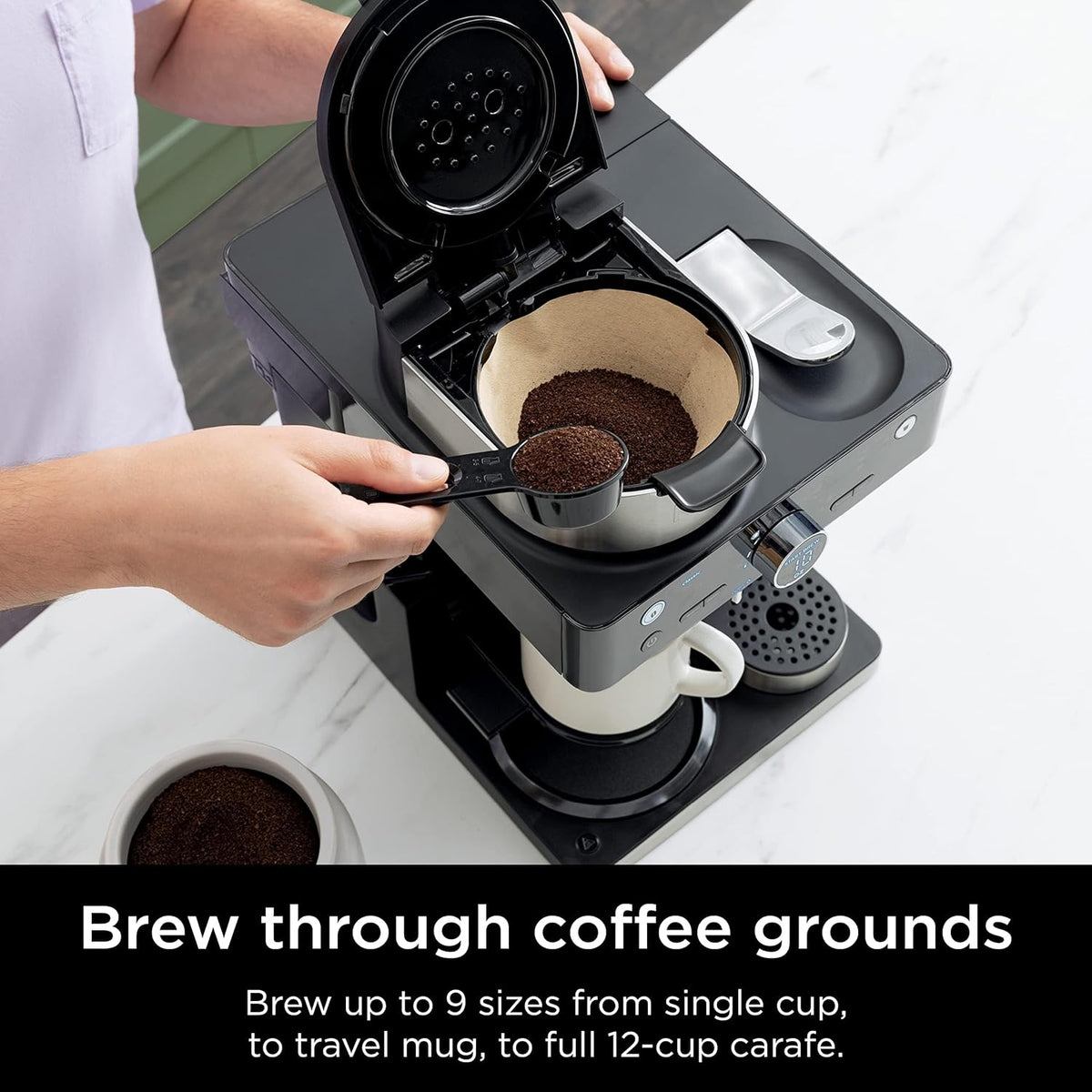 Ninja Espresso Maker - 3 Brew Styles, Single-Serve & Nespresso Compatible - Built-In Frother, Black