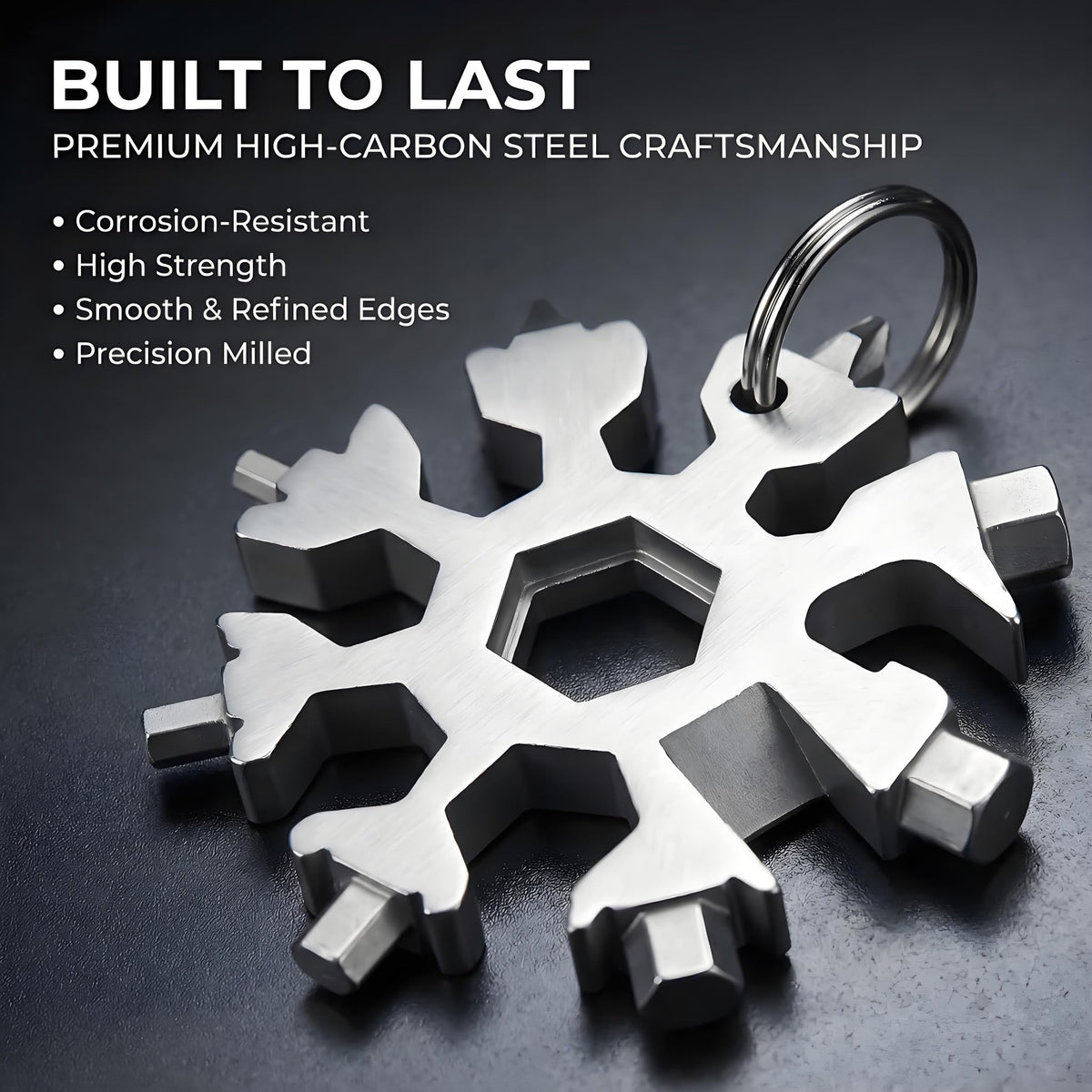 3Packs Snowflake Multi Tool, 18-in-1 Stainless Steel Snowflake Multitool for Bottle Opener and Flat Phillips Screwdriver Kit/Wrench,for Men Adults Da (3 PCS-A)