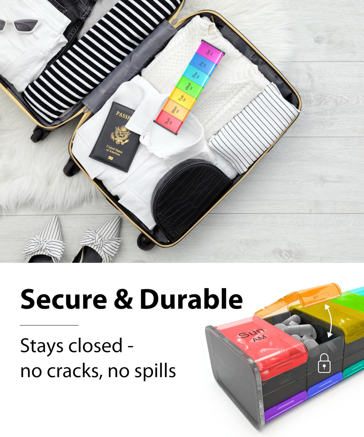 Extra Large Pill Organizer- XXL Pill Box 7 Day - Weekly Pill Organizer with AM PM Large Compartments Big Pill Case for Supplements Jumbo Pill Holder for Vitamins Huge Medicine Organizer 2 Times a Day