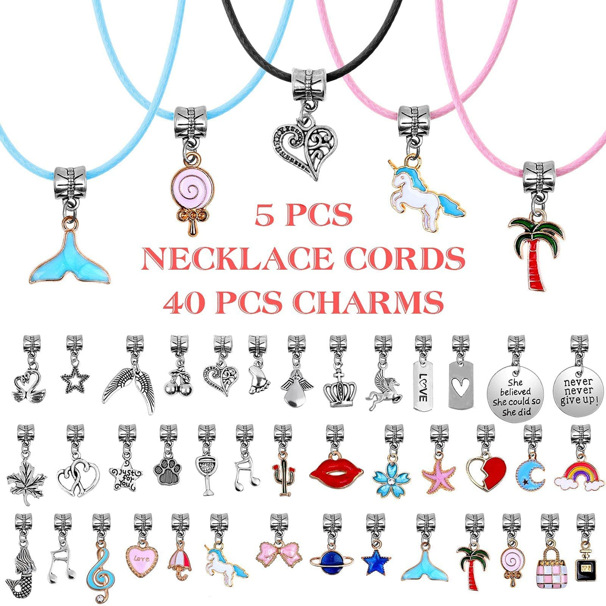 Mckanti 150 Pieces Mixed-Style Jewelry Making Kit, DIY Charm Bracelet & Necklace Craft Set with Beads, Pendants and Chains for Creative Handmade Accessories