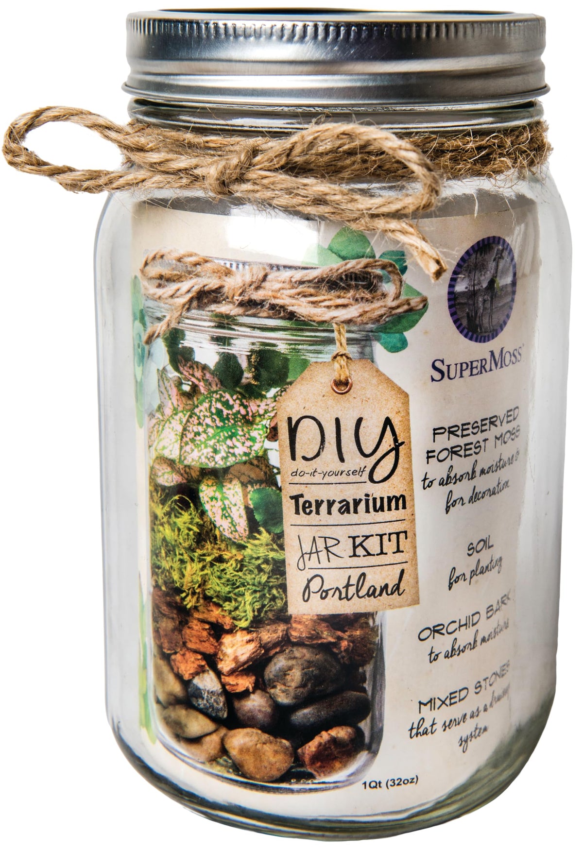 Portland Terrarium kit - DIY Mason Jar Terrarium Kit