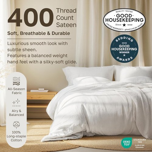 California Design Den Twin Size Bed Sheets Set - 100% Cotton, 400 Thread Count, Smooth Sateen Finish, Indigo Dusty Blue