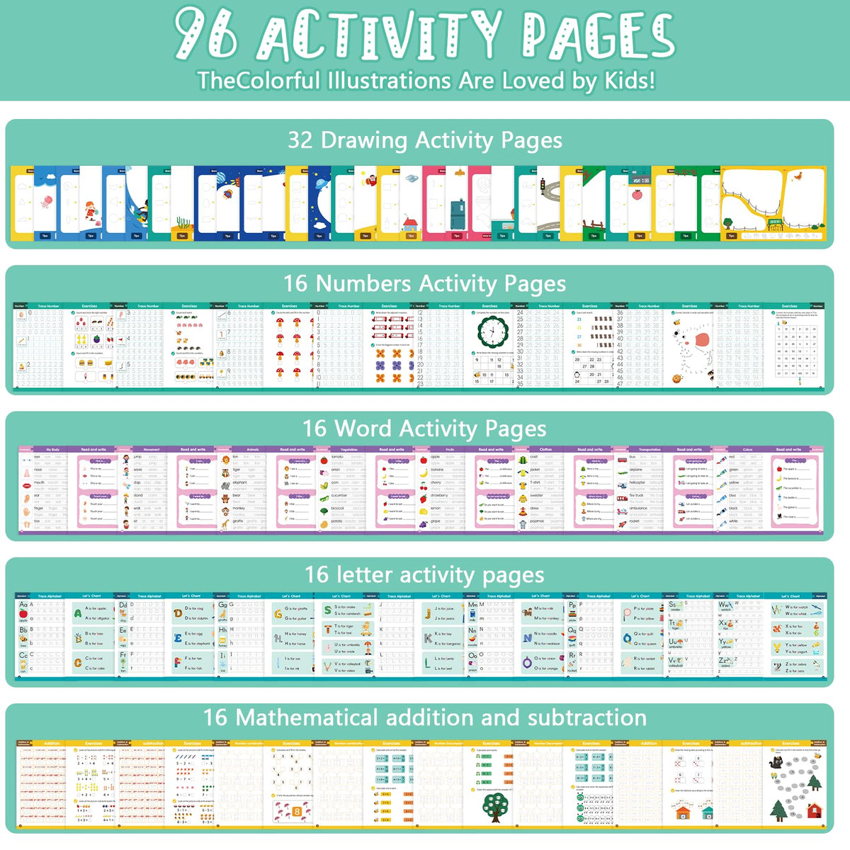Magic Grooved Writing Practice for Kids Ages 3-8,Reusable Large Grooved Handwriting Practice Books, Writing Books for Kids 5-7 Preschool Learning Activitys for Tracing Letters & Numbers
