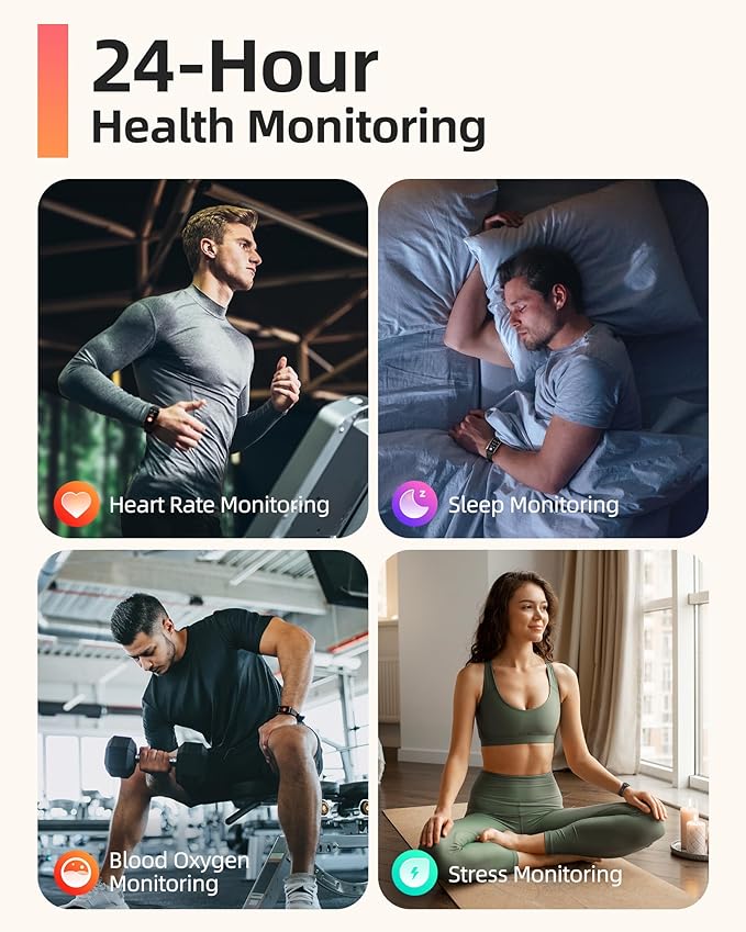 Parsonver 5ATM Waterproof Fitness Tracker, Swimming Smart Watch with Step Counter, Stopwatch, Pedometer, 24/7 Heart Rate/Blood Oxygen/Sleep Monitor, 110+ Sports Mdoes, Smartwatch for Men Women, Black