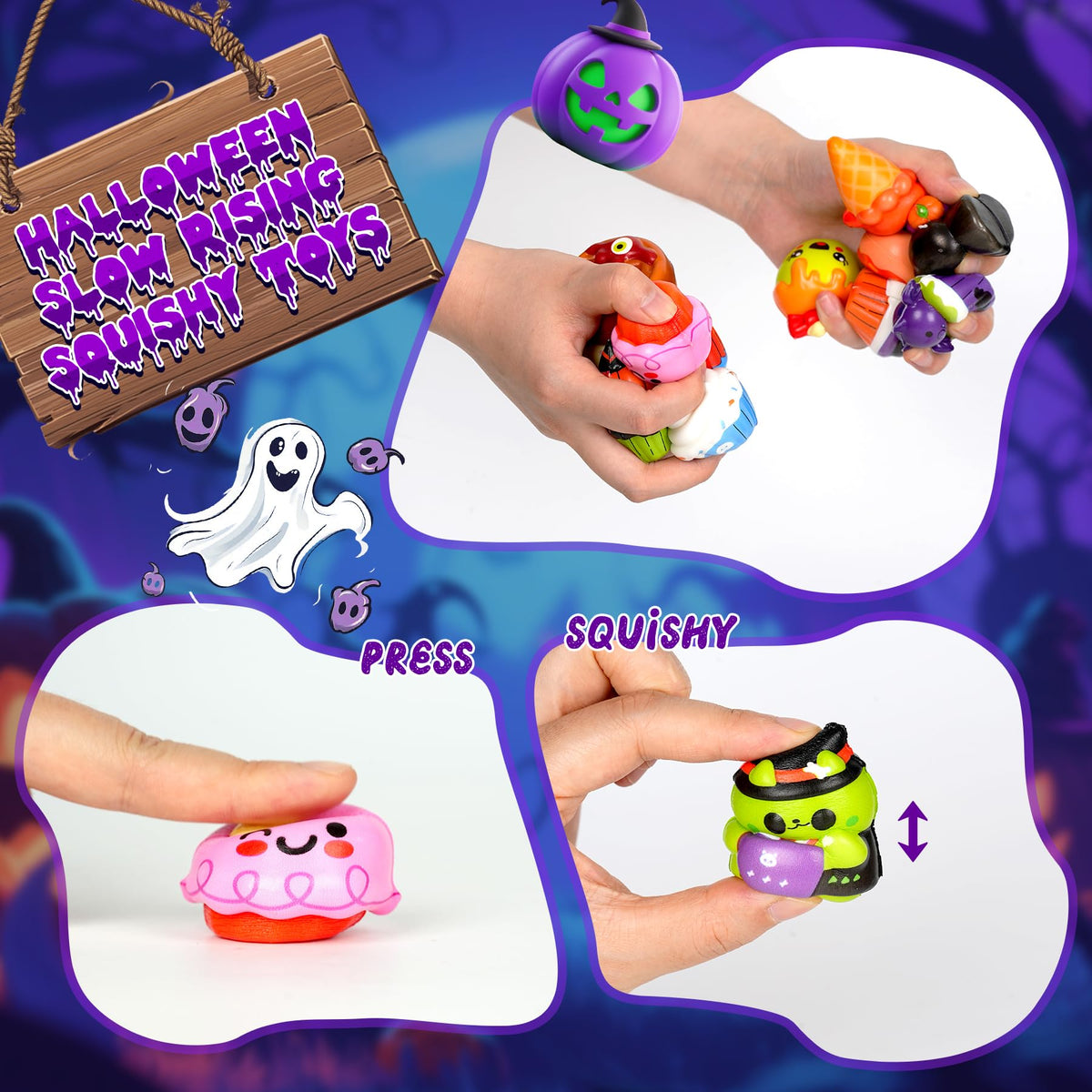Halloween Advent Calendar 2026, Slow Rising Squishy Toys Vacation Countdown Calendar 24 Days for Kids, Girls, Boys, Adults, Trick or Treat, Stress Relief Gifts (Halloween)
