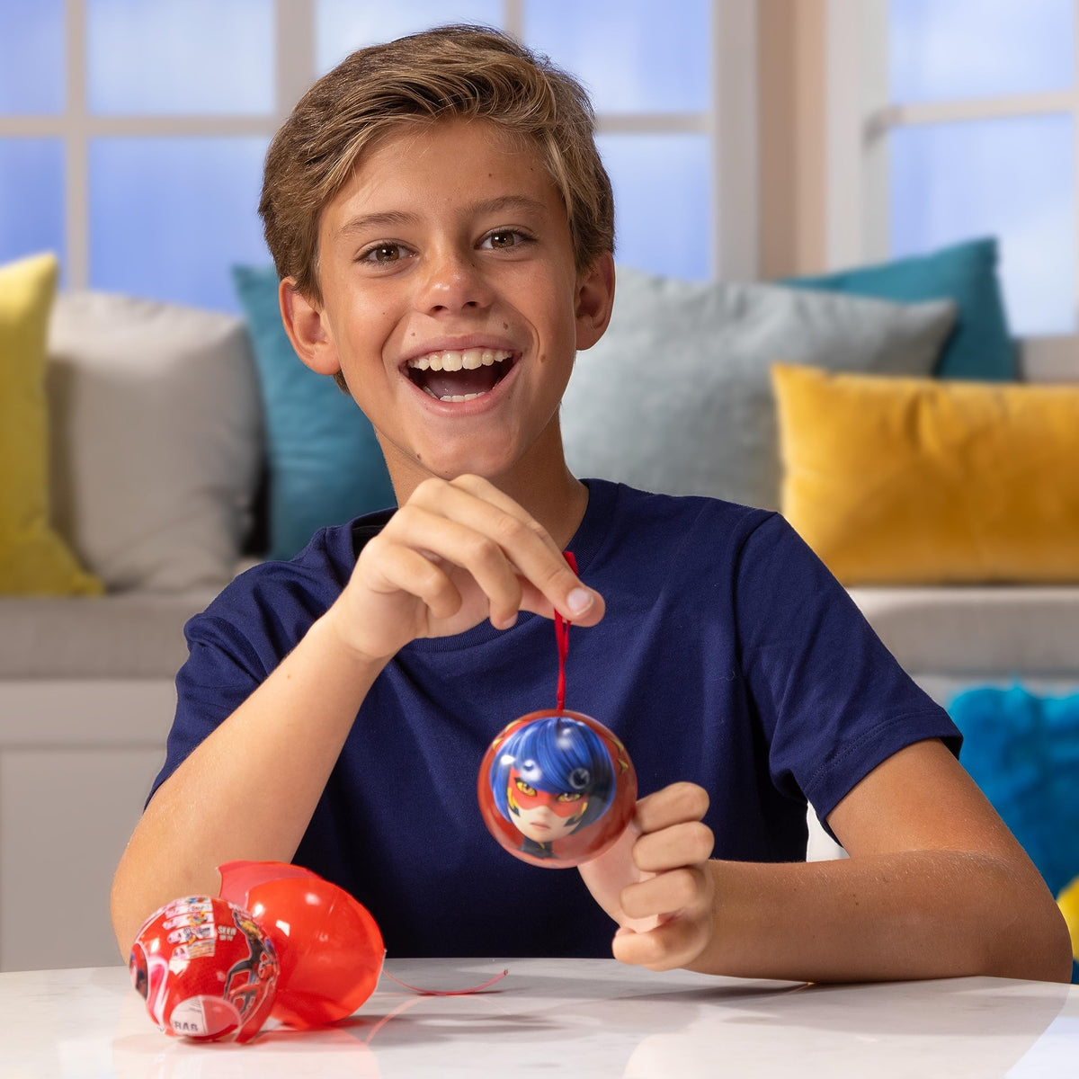 Miraculous Ladybug MiraBall, 3-in-1 Surprise, 4 Pack, Blind Box Toys for Kids - Collectable Characters from TV Shows - Metal Ball, Kwami Plush, Stickers, White Ribbon - Collect Them All