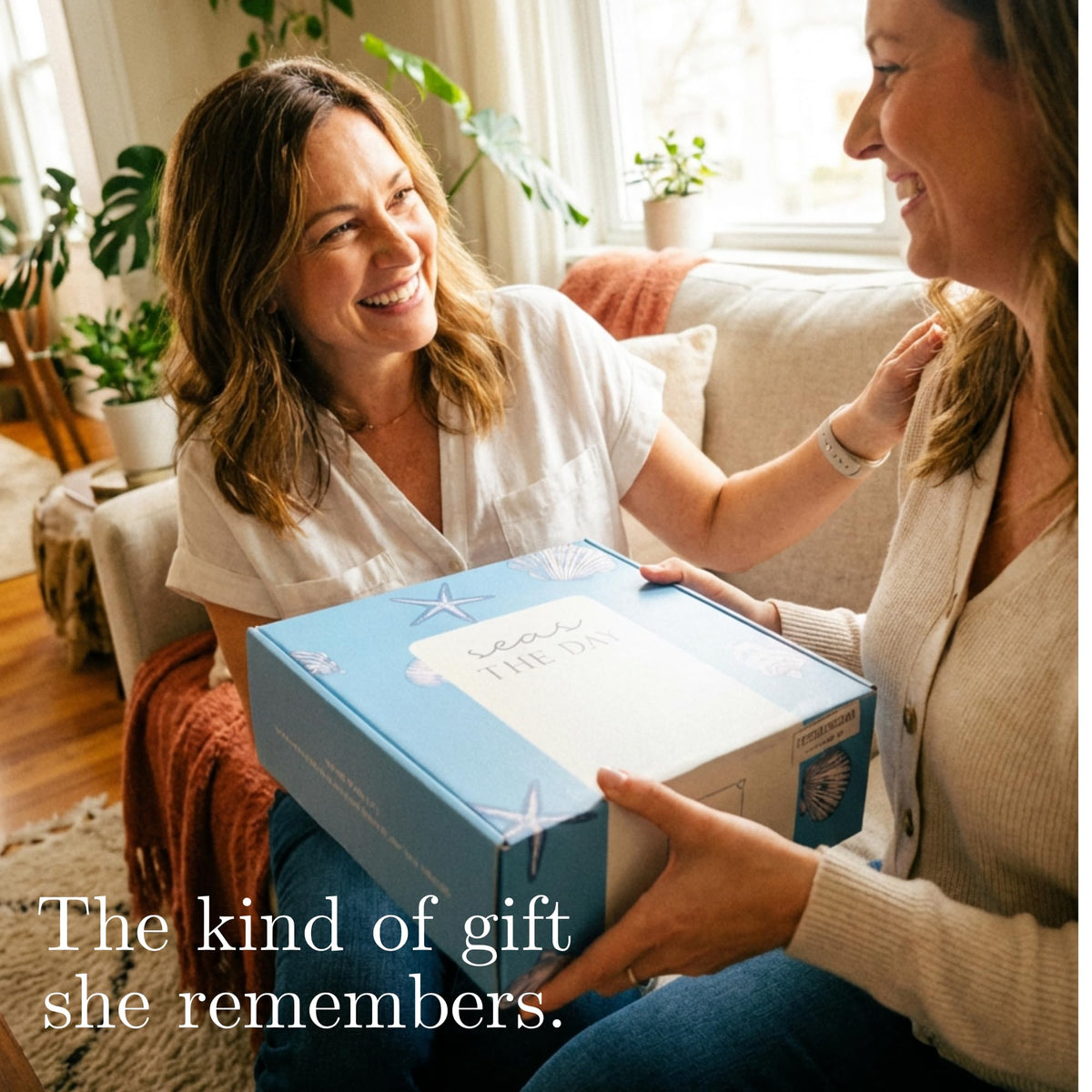 Mother's Day Ocean Themed Gifts for Women. 15pc Gift Basket Filled with Beach Lover Essentials and Spa Gifts for Her. Thinking of You for Mom, Friends, Coworkers, Birthday Gift for Woman
