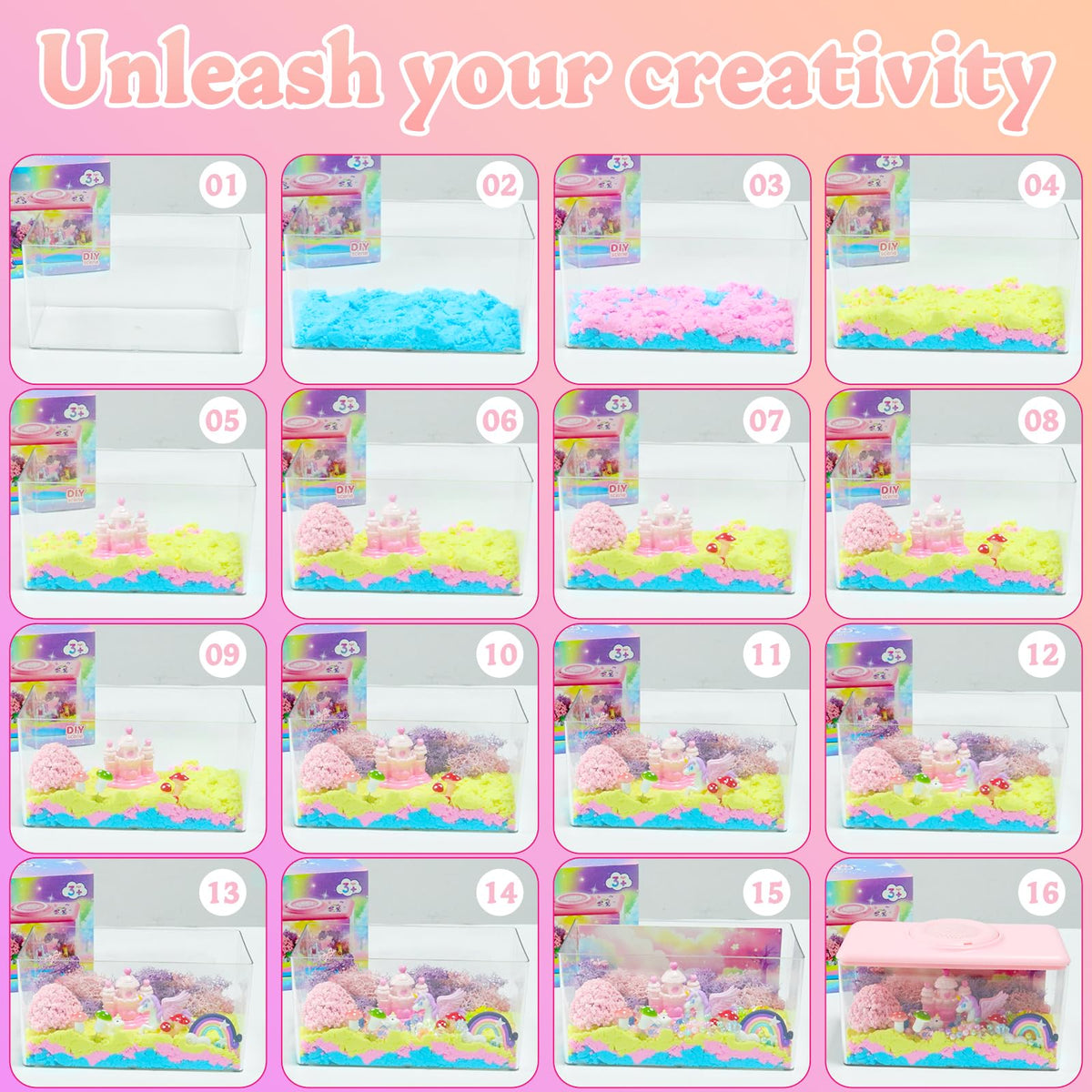 HYASIA Unicorn Light-Up Terrarium Kit for Kids - Night Light with Remote & Music, DIY Arts and Crafts for Kids Ages 8-12, Perfect Birthday Hoilday Graduation Gifts for 4-12 Year Old Girls