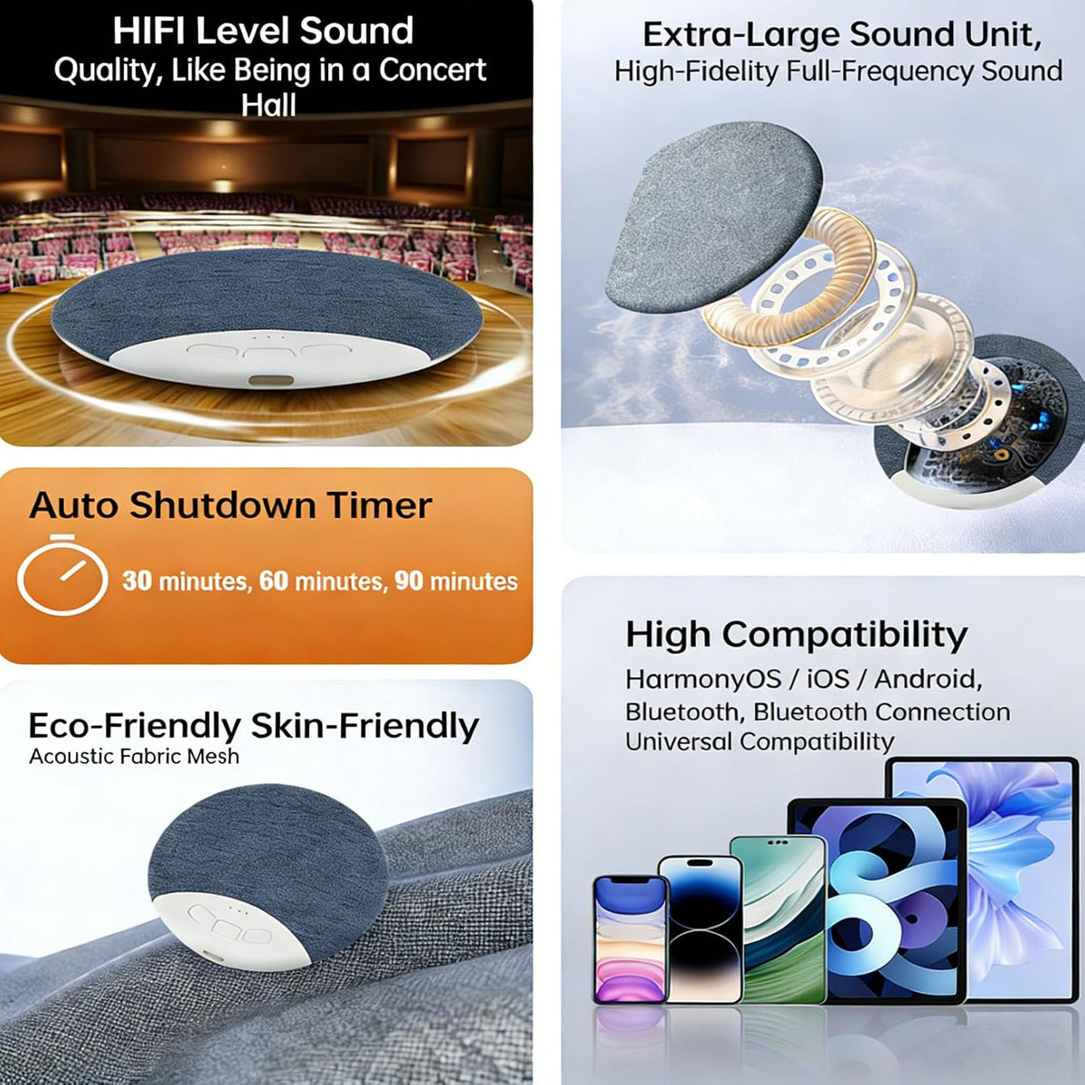 serfpardis 2026 (2Pcs New Pillow Speakers for Sleeping, Under Pillow Speaker for Sleeping Bluetooth with White Noise