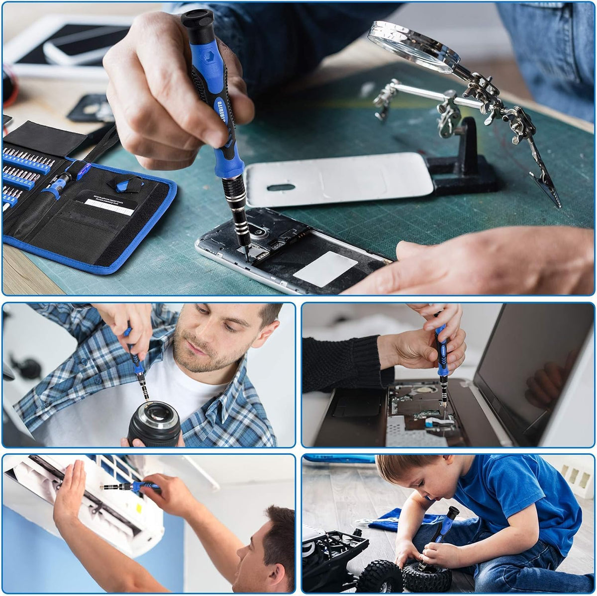STREBITO Electronics Precision Screwdriver Sets 142-Piece with 120 Bits Magnetic Repair Tool Kit for iPhone, MacBook, Computer, Laptop, PC, Tablet, PS4, Xbox, Nintendo, Game Console