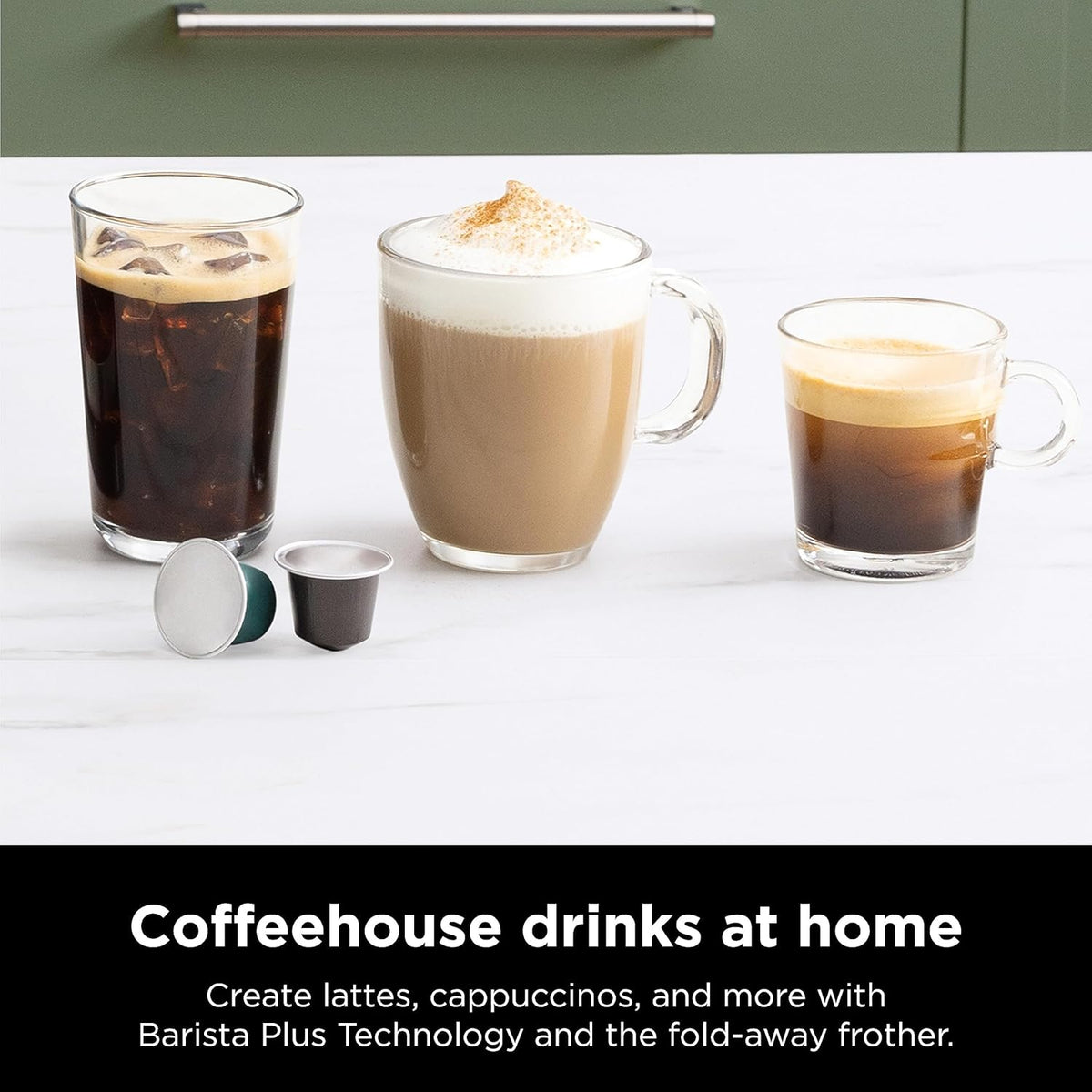 Ninja Espresso Maker - 3 Brew Styles, Single-Serve & Nespresso Compatible - Built-In Frother, Black