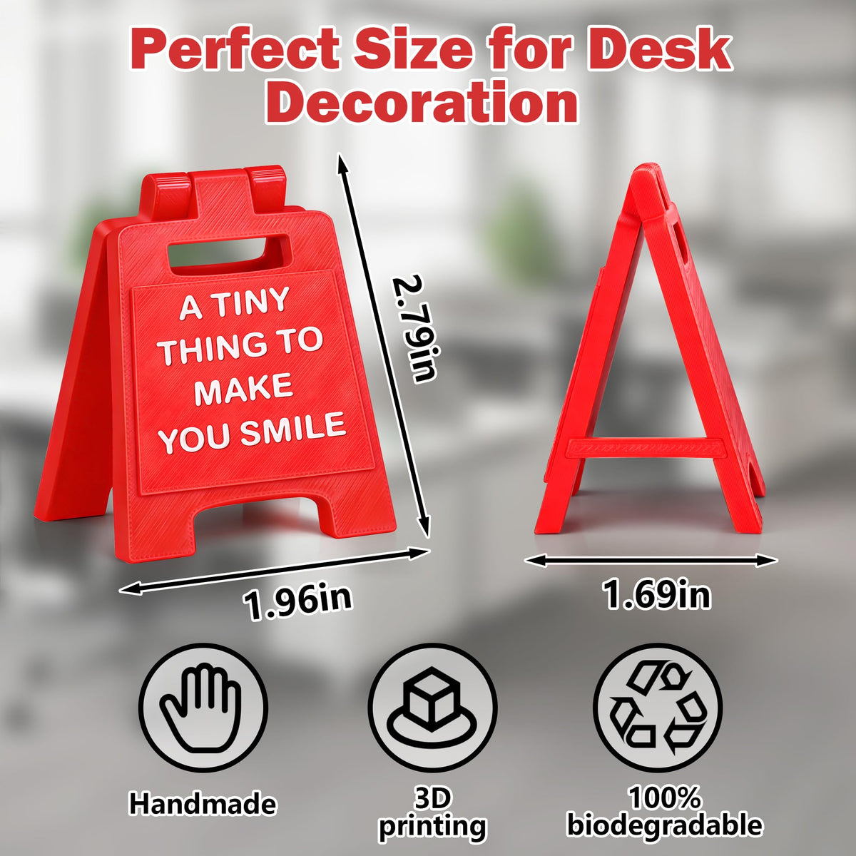 Mini Sign Coworker Friend Office Decor for Women Men, Employee Appreciation Gifts Encouragement Motivational Gifts for HR, A Tiny Thing to Make You Smile 3D Printed Office Cubicle Desk Decor Sign