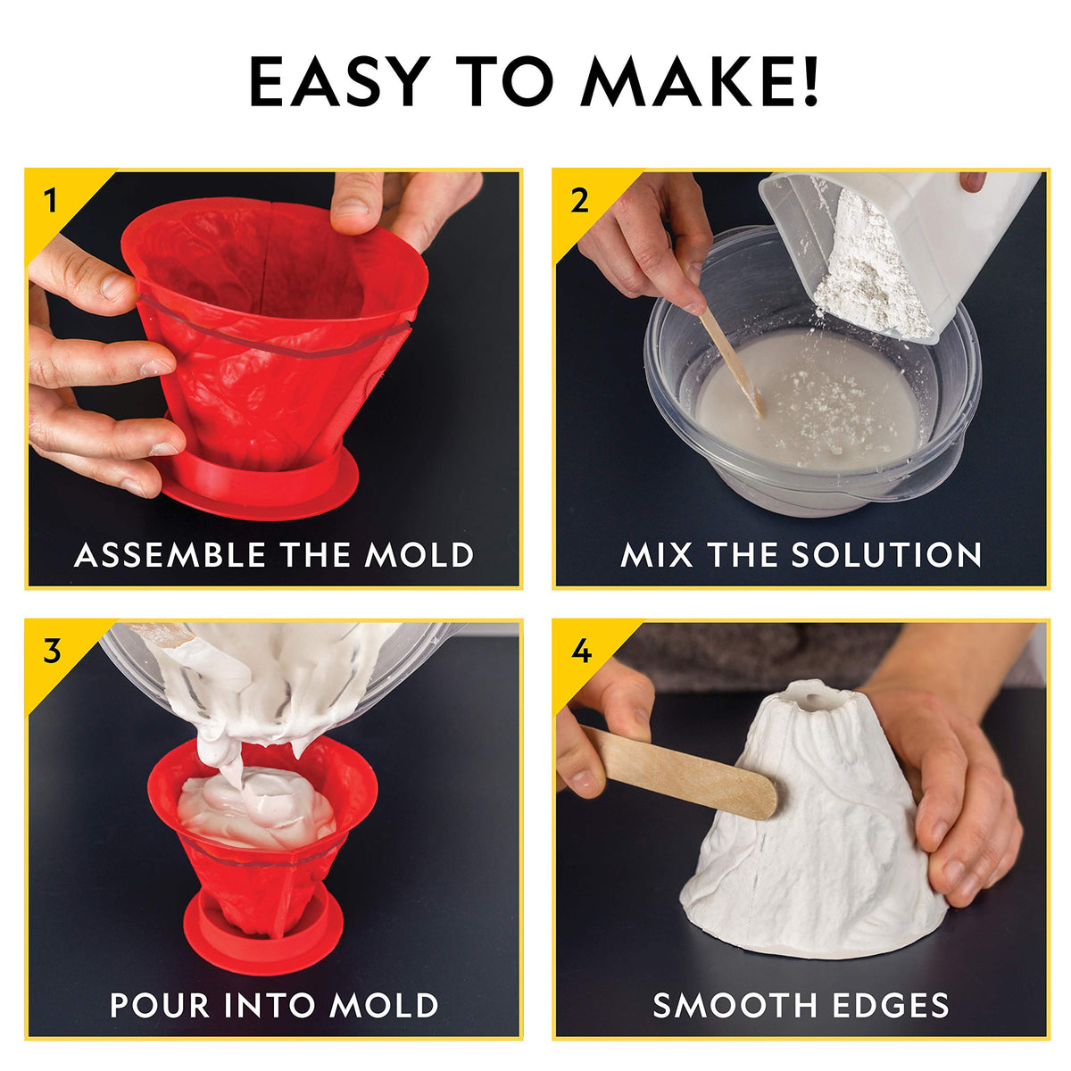 National Geographic Ultimate Volcano Kit – Erupting Volcano Science Kit for Kids, 3X More Eruptions, Pop Crystals Create Exciting Sounds, STEM Science & Educational Toys (Amazon Exclusive)
