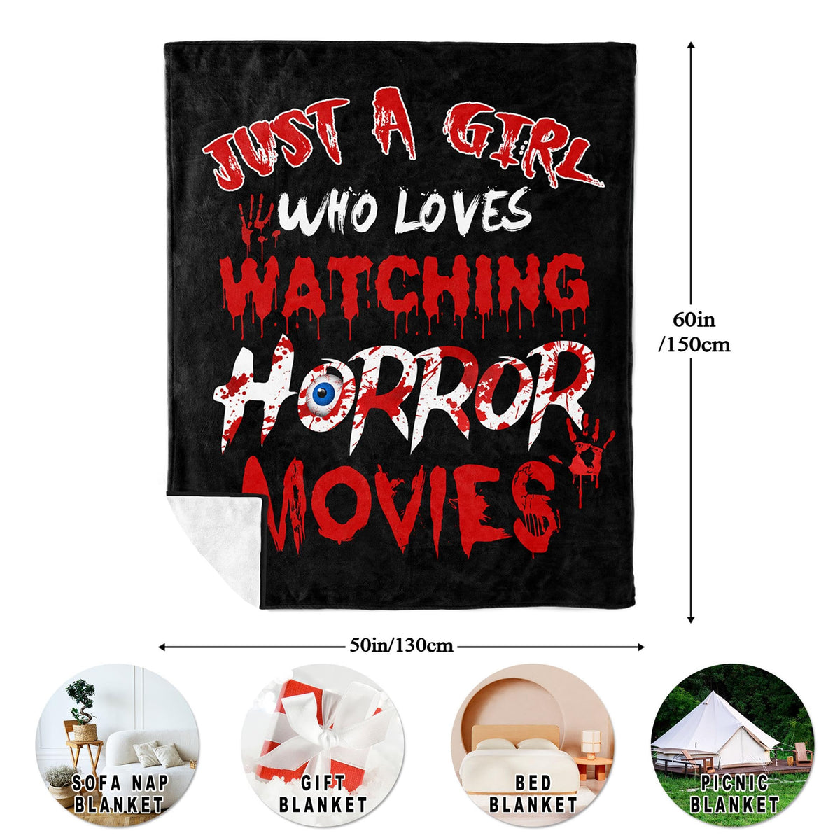 JUCIPAY Horror Movie Gifts for Women/Girl, Horror Movie/Scream Scary Blanket 60"x50", Gifts for Horror Lovers