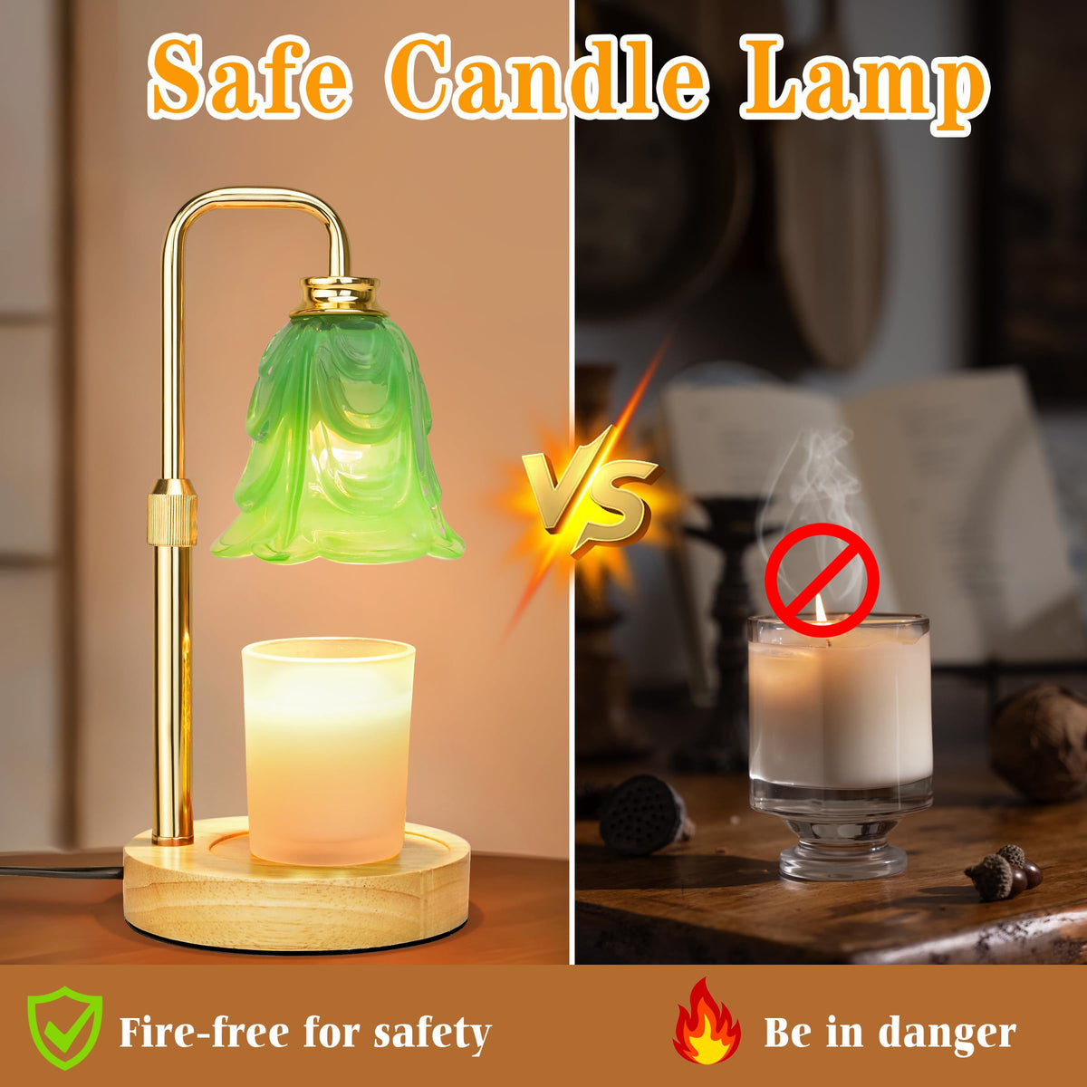 XJZJY Candle Warmer Lamp with Timer Dimmer, Adjustable Height Green Tulip Candle Wax Warmer, Christmas Birthday Gift for Mom Women, House Warming Gifts for New Home Bedroom Decor,Mint Green