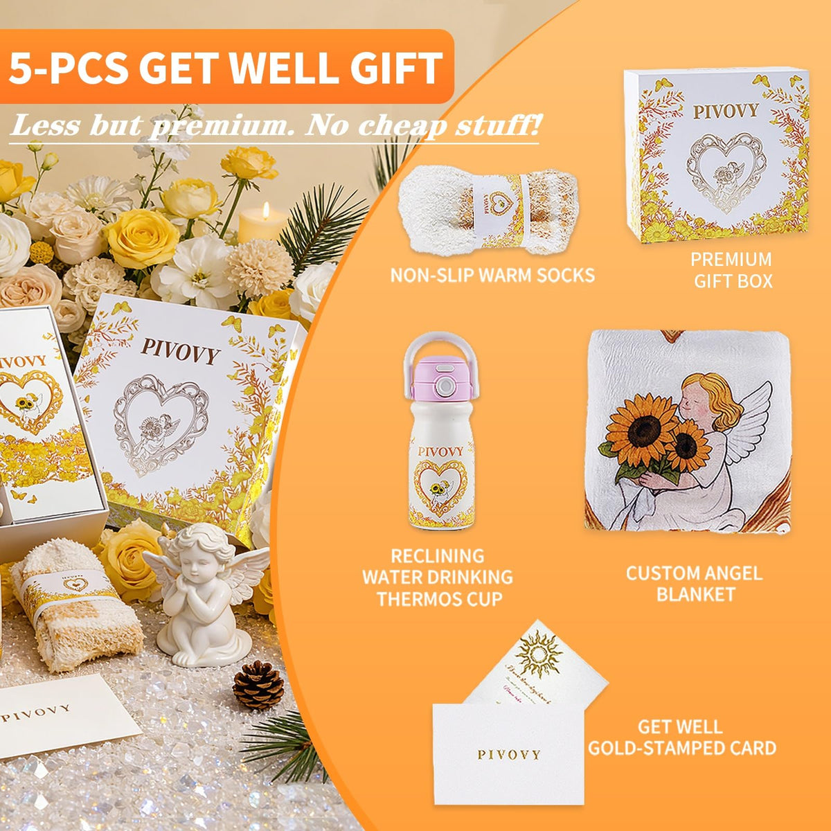 Get Well Gifts for Women New Mom Care Package, Care Package After Surgery Sympathy Gift Self Care Basket, Surgery Recovery Gift Feel Better Gifts for Women