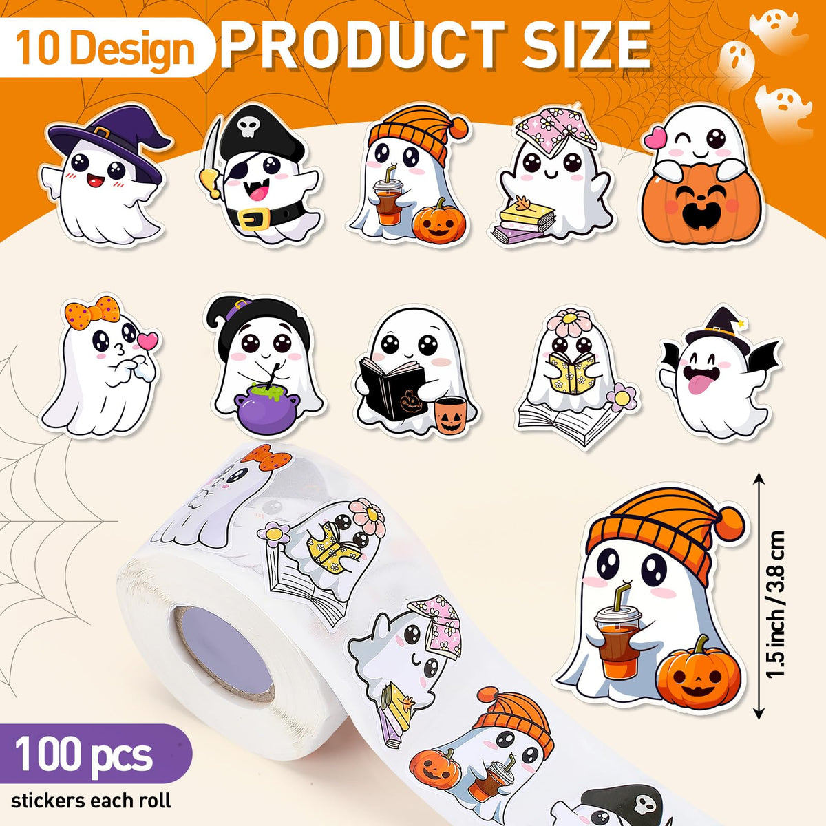 Containlol 1000 Pcs Rhinestone Heart Stickers 2 Rolls 1.5 Inches Mothers Day Stickers Self Adhesive Seal Decals for Mom Gift Bags Greeting Cards Party Supplies(Ghost)