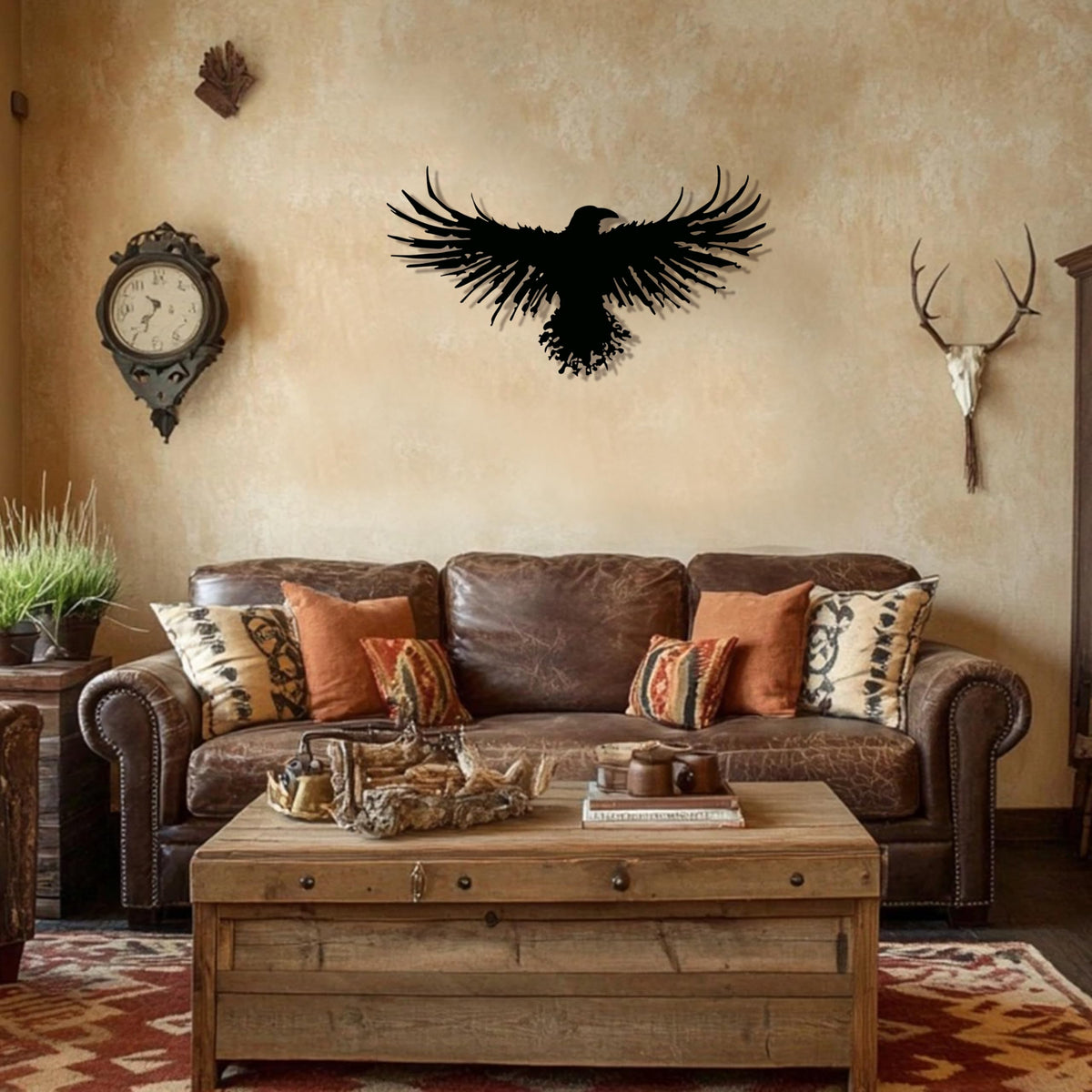 3D Metal Viking Raven Wall Art - Unique Black Crow Decor with Norse Mythology Gothic Waterproof Sculpture for Indoor Outdoor Living Room, Bedroom, Garden Home Decor