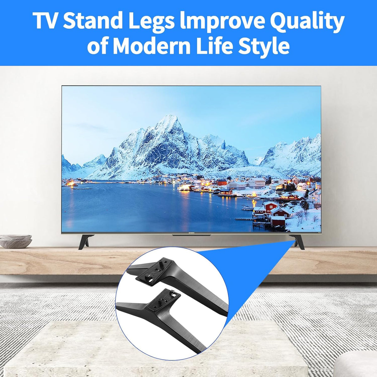 Qzanyee Life 49 50 55 Inch 55UK6500 55UM7300 55UN6900 55LJ5500UA 49UJ6300 49UK6300 49UN6900 50UM7300 for LG Tv Legs, TV