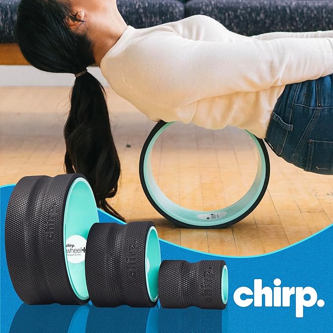 Chirp Wheel Foam Roller ??Targeted Back & Neck Relief, Lumbar Spine Stretcher, Spinal Decompression Back Stretcher, Massage Roller with Density Foam for Physical Therapy, Supports 500lbs, 3-Pack Mint