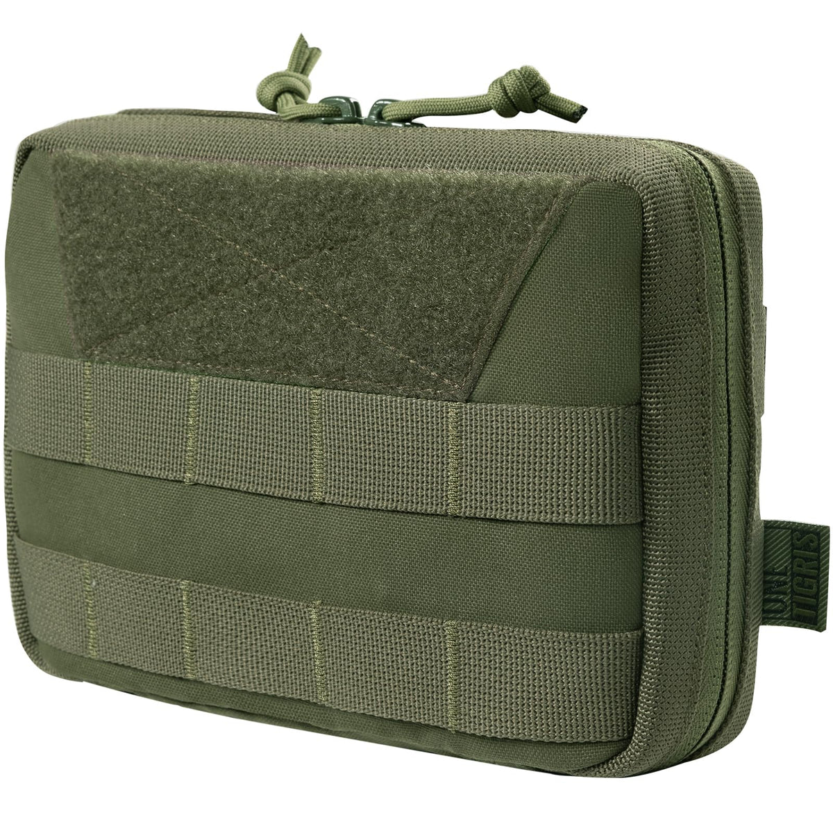 OneTigris MOLLE Pouch, Tactical Admin Pouch Belt EDC Tool Organizer Zippered Utility Waist Pack 7.5"x5"x2"(Green)