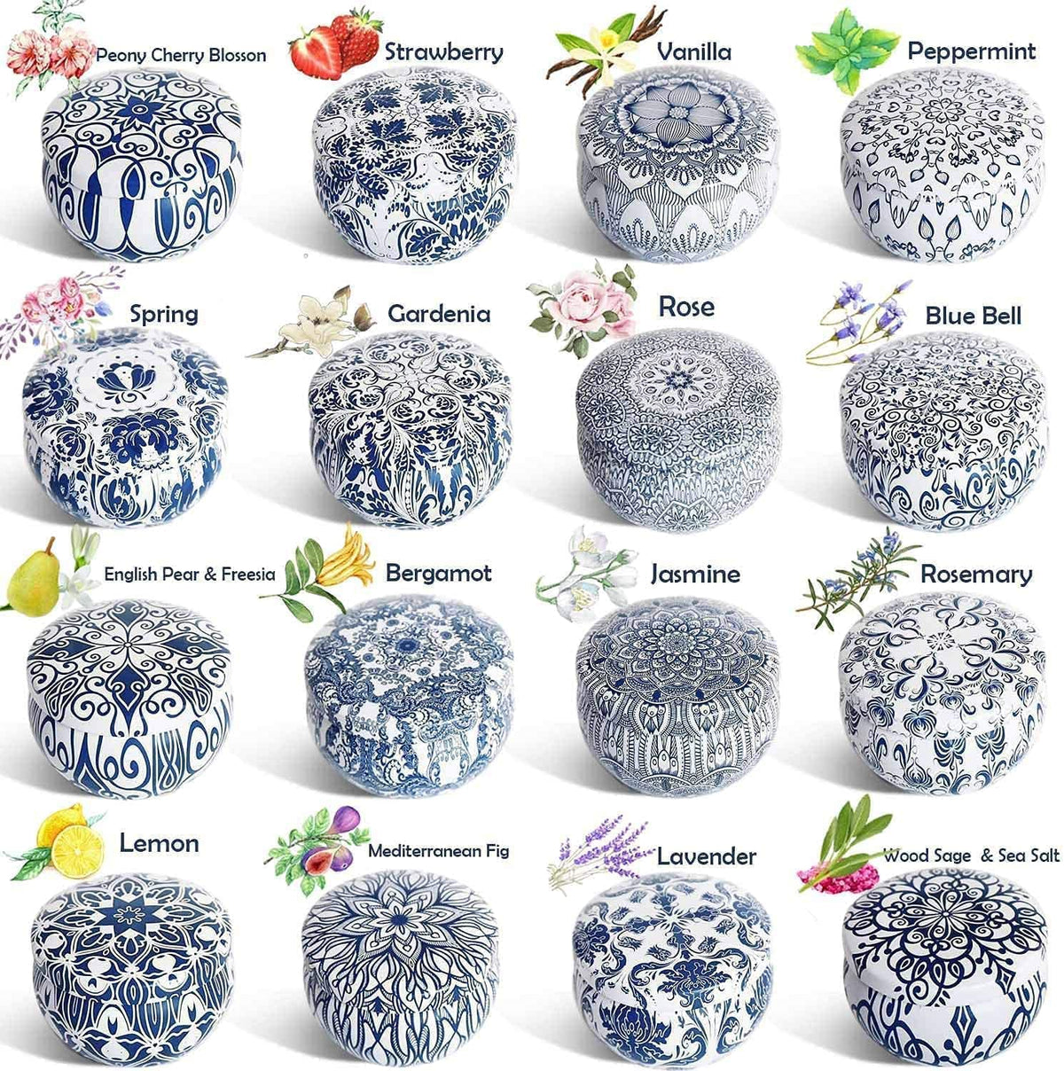 YOROXRG Scented Candles Gifts Set 16 Pack Soy Wax Travel Tin Jar Candles for Home 2.5 OZ for Mom for Christmas, Birthday, Thanksgiving, Mother's Day