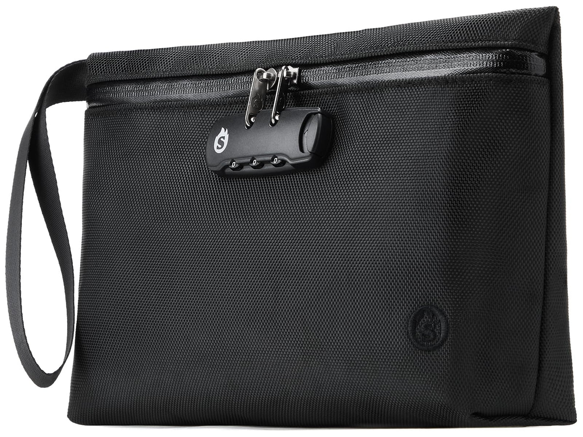 Smell Proof Bag with Combination Lock, Container Box Odor Proof Safe Travel Storage Case Odorless Organizer Gift for Friend, Black