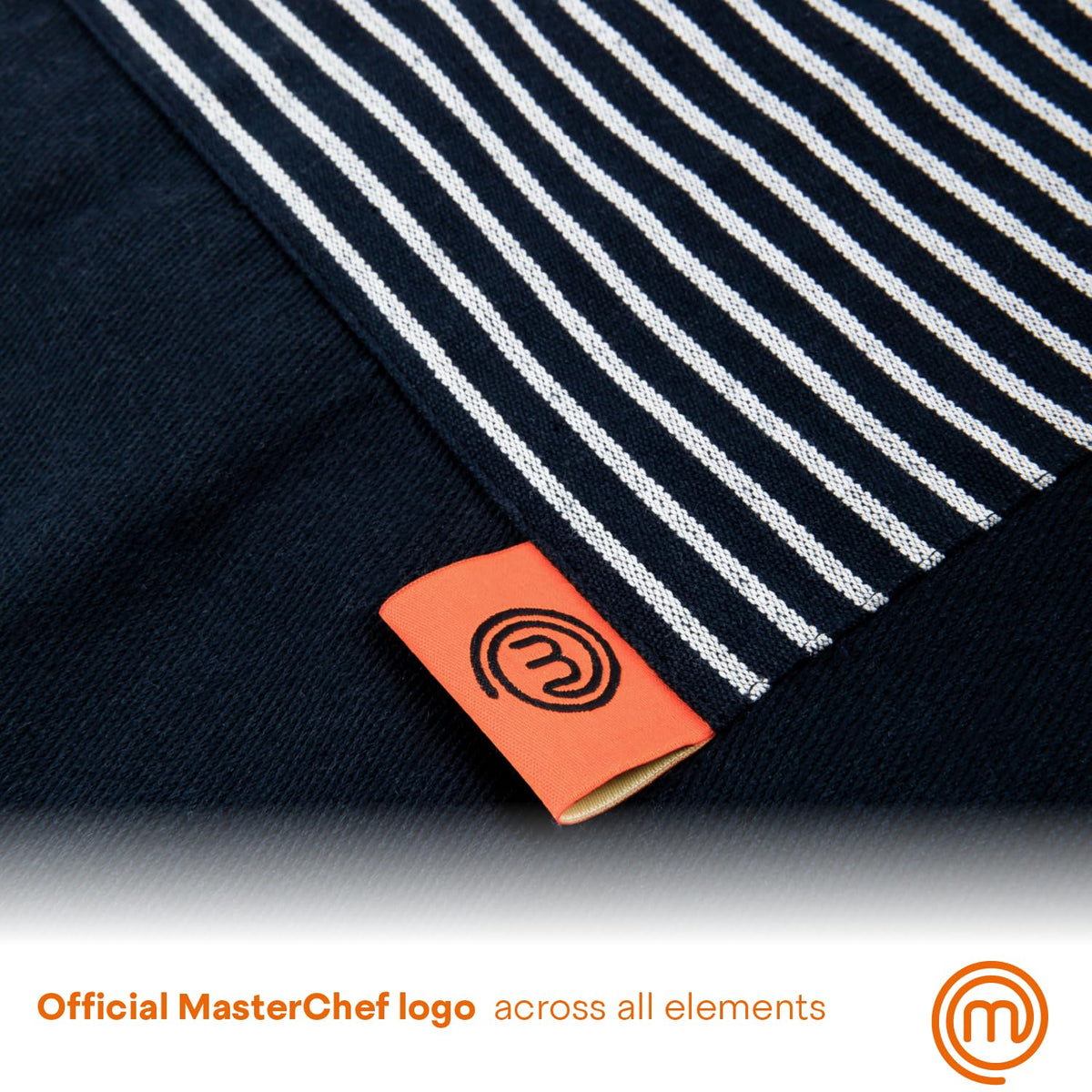 MasterChef Kitchen Set of Cooking Gifts for Men & Women, 5pc Set includes Chef Apron, Pair of Oven Mitts & 2 x Kitchen Towels, Premium Quality Cotton with Official Logo, Elite Black