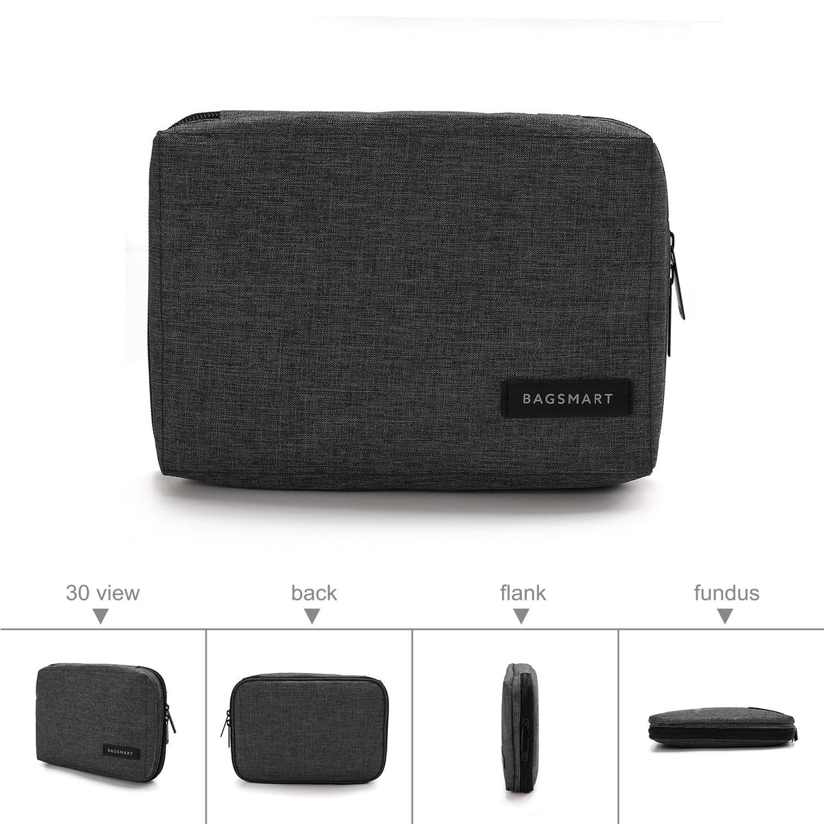 BAGSMART Electronics Organizer Travel Case, Small Cord Bag for Travel Essentials, Tech bag for Men Women, Cable Organizer for Phone, SD Card, Black