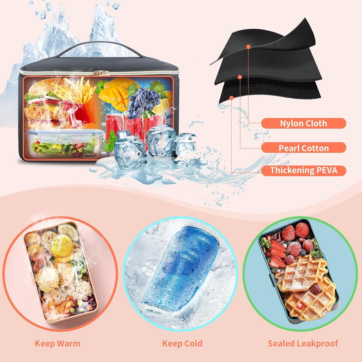 Backpack 15.6 Inch Backpack Backpack BERTASCHE Lunch for Women, Laptop with Insulated Cooler Lunch box, Nurse